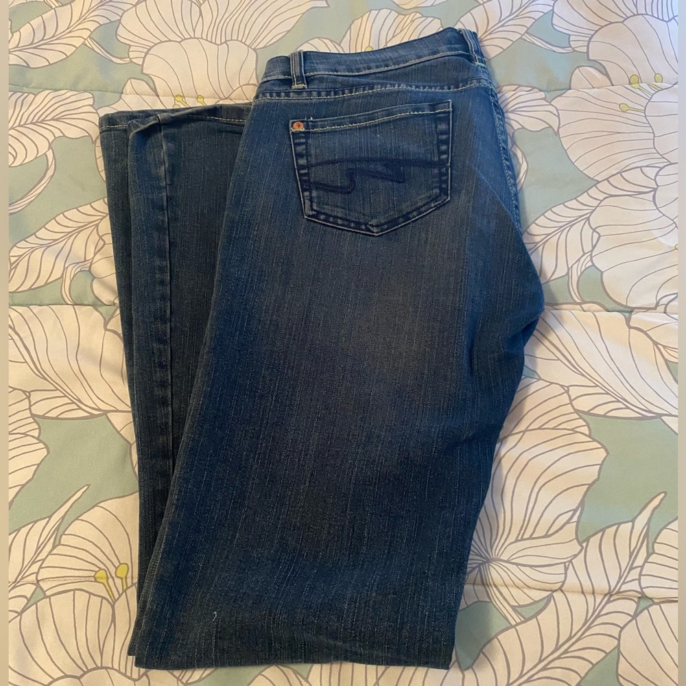DMBM jeans. Wide leg flare.